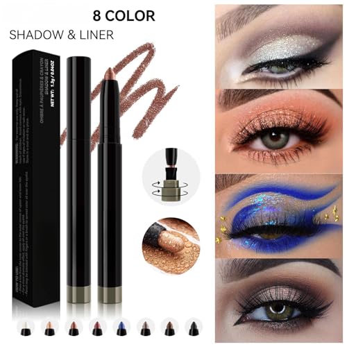 nude Shadow stick Liner Pencil, Long Lasting Waterproof Eyeliner Pencil, Smudge Proof, Matte Finish and shimmering (# 02)