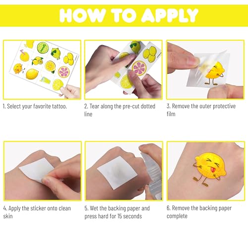 96-Piece Lemon Party Decorations Set with Stickers & Tattoos