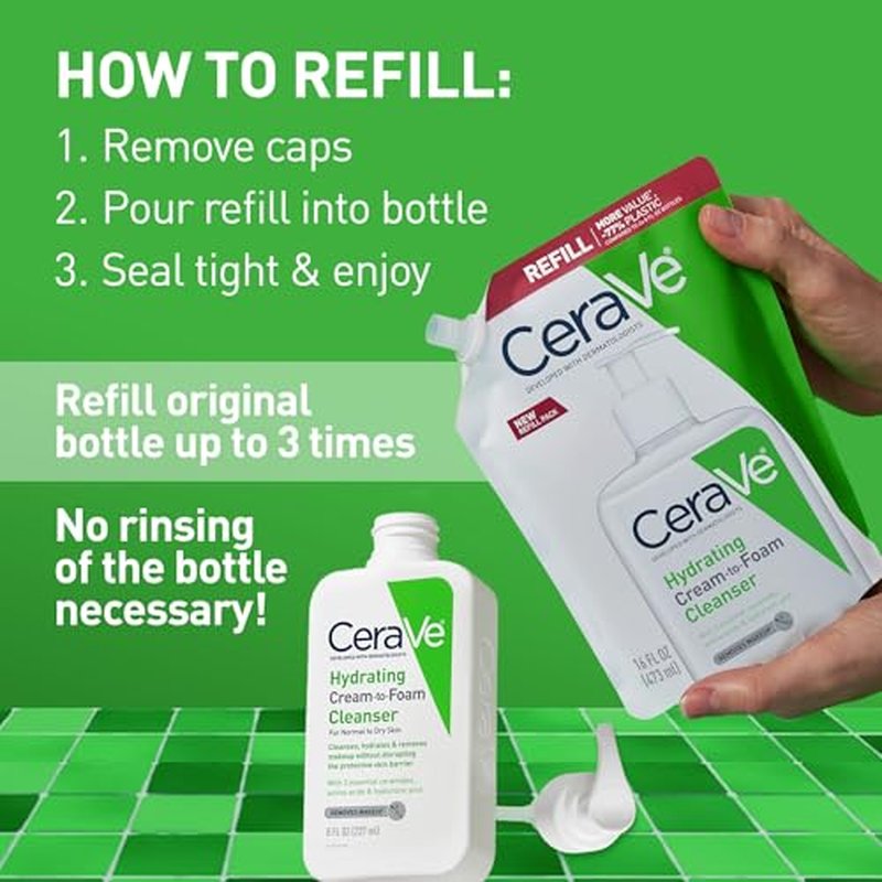 CeraVe Hydrating Cream to Foam Cleanser for Dry Skin - 16 oz