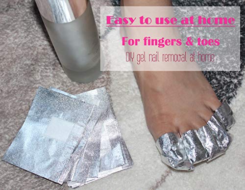 MIILYE Gel Nail Polish Remover Foil Wraps with Lint-Free Pads - 100 Pack