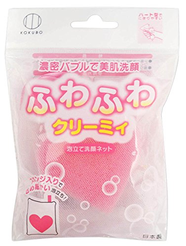 Kokubo Heart Sponge Face Wash Net - Fine Foaming Cleanser