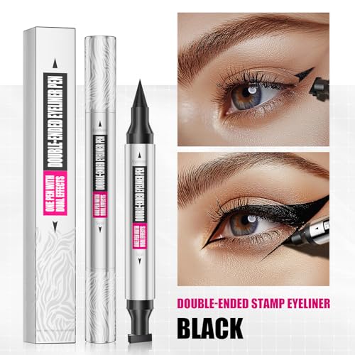 2-in-1 Double Head Winged Eyeliner Stamp - Waterproof, Smudge-Proof & Fade-Resistant Black Liquid Liner Cat Eyes(2 pcs)