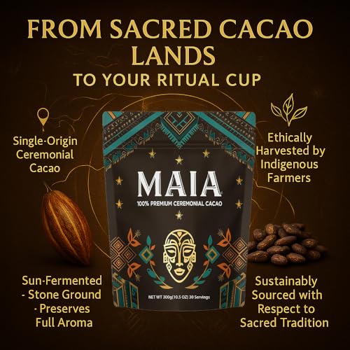 MAIA Ceremonial Organic Cacao Powder - Flavanol & Theobromine, 1 Pack