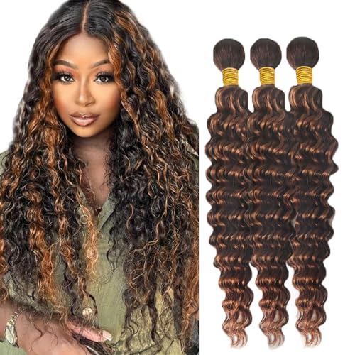 330g Brazilian Human Hair Bundles - Ombre Water Wave, 3 Pieces 24-28 Inch