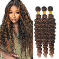 330g Brazilian Human Hair Bundles - Ombre Water Wave, 3 Pieces 24-28 Inch