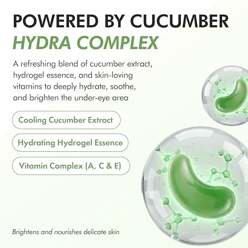 SpaScriptions Hydrogel Cucumber Under Eye Patches, 4 Pairs