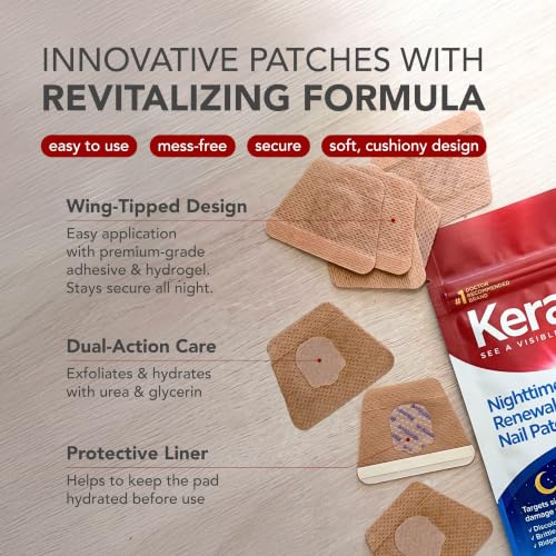 Kerasal Nighttime Fungal Nail Patches - 14 Count, Overnight Repair for Damaged Nails