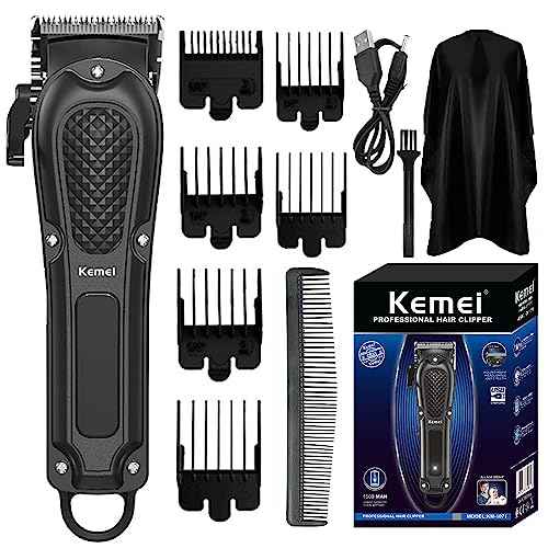 KEMEI Hair Clippers for Men Professional Cordless&Corded Barber Clippers for Hair Cutting & Grooming, Rechargeable Beard Trimmer for Men,KM-1071