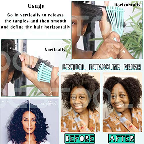 BESTOOL Detangling Brush for Curly & Afro Hair - Wet or Dry