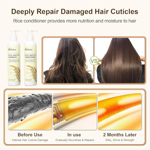 Rice Water Shampoo and Conditioner Set with Biotin