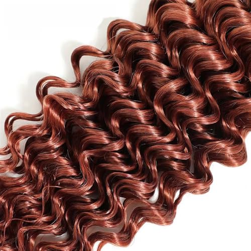 Reddish Brown Deep Wave Hair Bundles - 26, 28, 30 Inch, 3 Pack