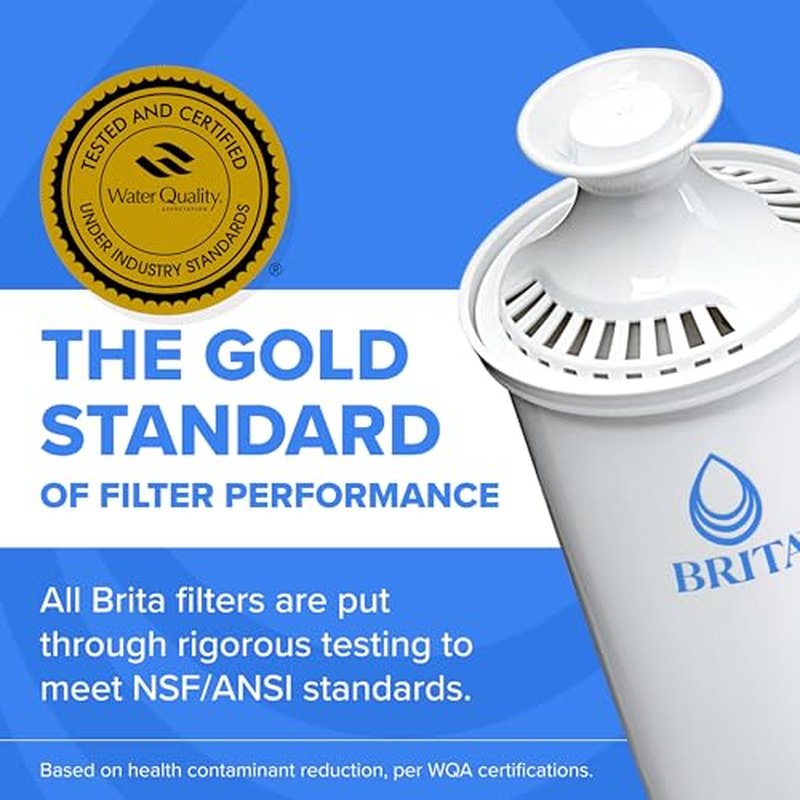 Brita Standard Water Filter for Pitchers - Reduces Chlorine & Impurities