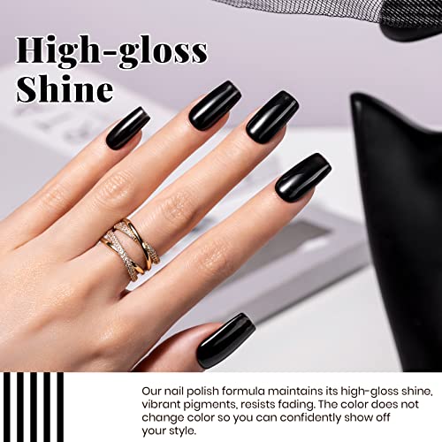 Beetles Gel Nail Polish Kit- 2 Pcs 15ml Black And White Gel Polish Black Gel Nail Polish Black Nail Polish Soak Off Led Gel Polish Nail Art Manicure Salon Diy at Home