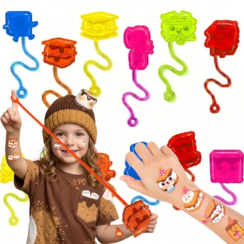 48 PC S'mores Party Favors for Kids – Stick Hands & Tattoos