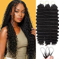 ISHOW 14 Inch Deep Wave Crochet Hair Extensions for Black Women