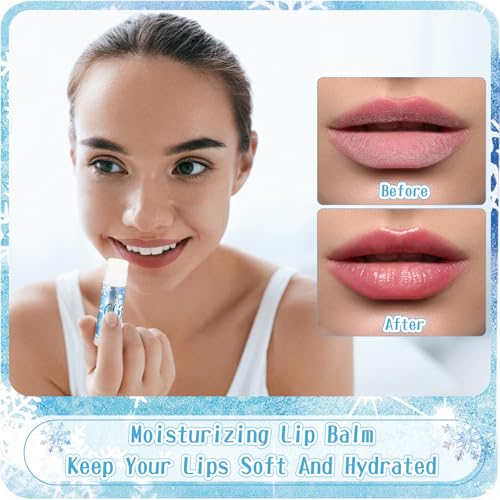 36 Pcs Winter Lip Balm Bulk Snowflake Honey Moisturizing Lip Balm Office Appreciation Gifts for Coworkers Teachers Staff Employee Nurse Women Family Holiday Favors