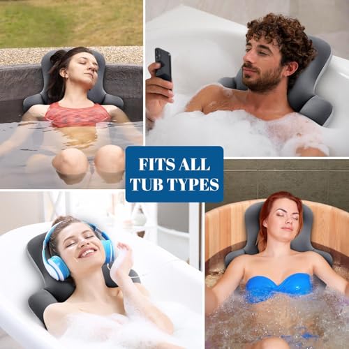 Full Body Bath Pillow with 160 Suction Cups - Ergonomic Bathtub Cushion