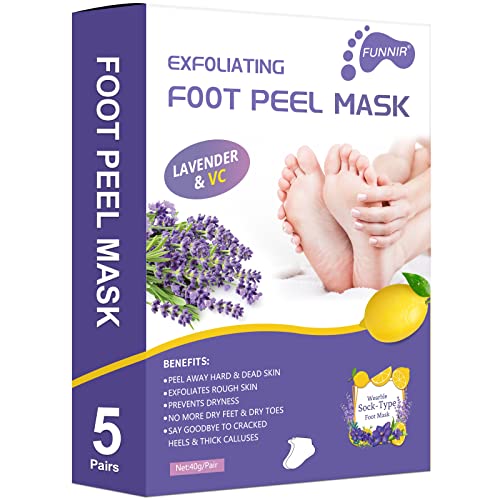 Exfoliating Foot Peeling Mask (5 Pack) - Natural Peel for Dry Skin & Calluses