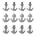 Anchor Ship Temporary Tattoo Stickers (12-Pack) Waterproof