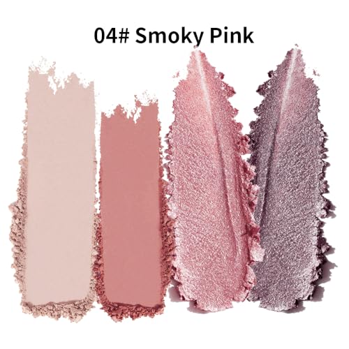 4-Color Cool Neutral Eyeshadow Palette Matte & Shimmer
