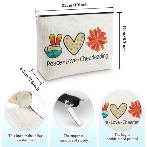 Cheerleader Makeup Bag for Women - Cheerleading Gift & Travel Pouch