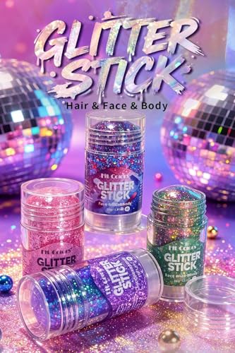 Red White Blue Body Glitter Stick - Patriotic 4th of July
