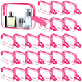 Silkfly Clear Toiletry Bag PVC Travel Cosmetic Bag with Handle Strap Makeup Pouch with Zipper Summer Vacation Salon Graduation Gift End of the Year Gifts(Rose Pink,24 Pack)