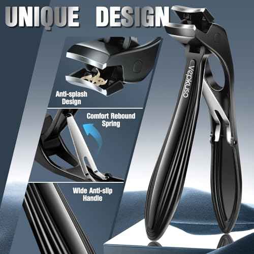 Toenail Clippers & Nail Clippers Set for Seniors - Heavy-Duty Long Handled Toenail Clippers for Thick Toenails, Men & Women | Hygienic Manicure Set | Gift Idea