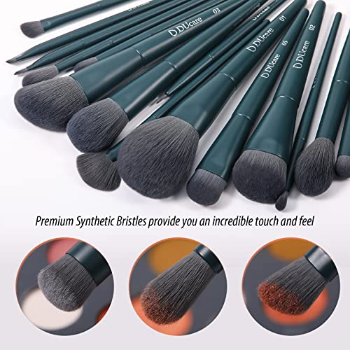 DUcare Makeup Brushes Set 17 Pcs with Brush Cleaning Mat and Makeup Sponge & Makeup Brush Cleaner