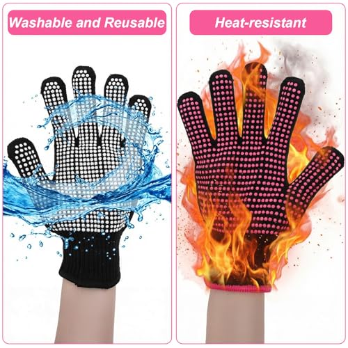 Heat-Resistant Hair Styling Gloves for Curling and Flat Irons - 2 Pack