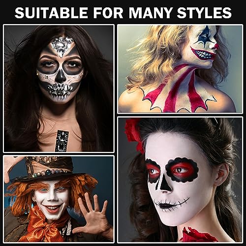 Clown Makeup Kit - Black White Red Face Paint Set
