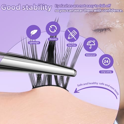 Press-On Lashes Kit Self-Adhesive 10-16mm Reusable