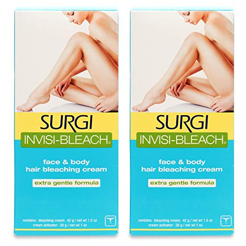Face & Body Hair Bleaching Cream 1.5 oz Pack of 2 - Gentle, Sensitive Skin Safe