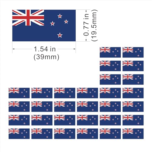 30-Pack New Zealand Flag Temporary Tattoos for Sports Fans