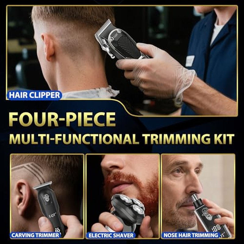 LQT 4-in-1 Cordless Hair Clippers Set for Men - Beard Trimmer & Shaver