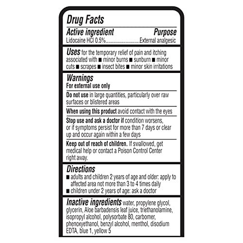 Sunburn Relief Gel with Aloe Vera - Soothing Cooling Pain & Itch Relief - 8 oz - Pack of 1