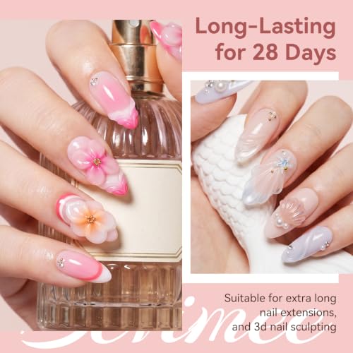 Bevimee 3D Nail Molding Gel Set - Clear White Nude Sculpting Gel for Nail Art, Beginner-Friendly
