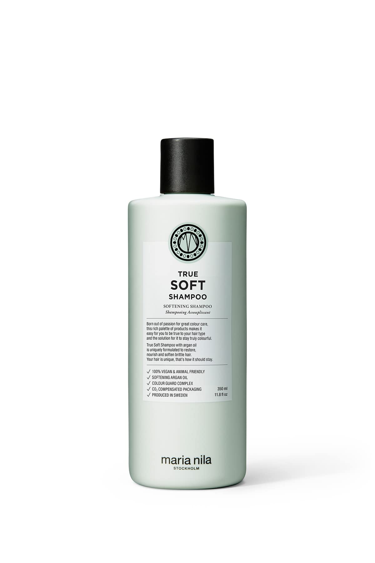 Maria Nila True Soft, Shampoo 11.8 Fl Oz, For Dry Hair, Argan Oil Remoisturises & Reduces Frizz, 100% Vegan & Sulfate/Paraben free