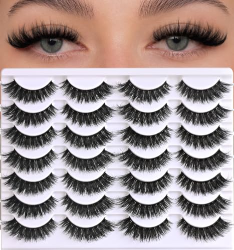 Fluffy Mink Lashes - Cat-Eye 14 Pairs, 10-15mm, Natural, APCYUST