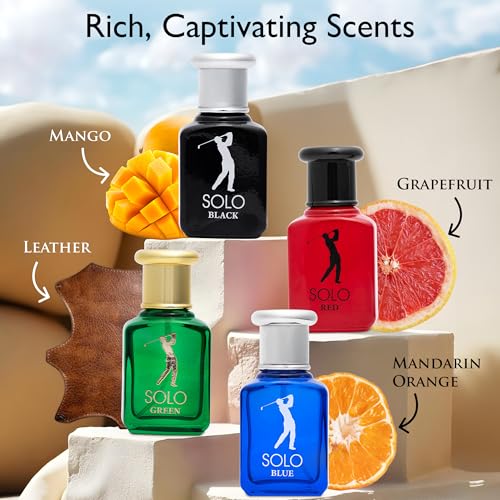 NovoGlow Solo 4-Piece Men's Cologne Set - 30ml Bottles