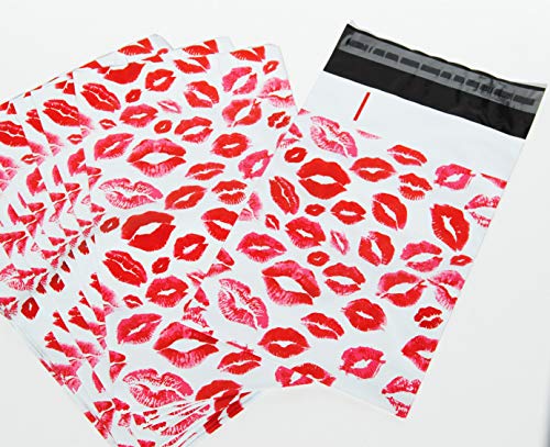 Red Lip Poly Mailers 10x6.75 Self-Sealing Envelopes Pack of 25