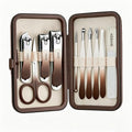 10-Piece High-Carbon Steel Manicure Set with Leather Case