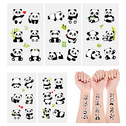 Panda Temporary Tattoos 24 Sheets - Waterproof Party Favors