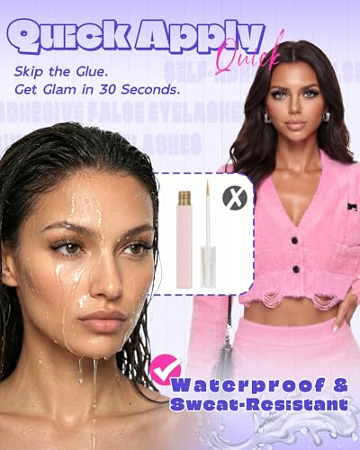 LZM Self Adhesive Eyelashes 12mm Wispy Pre-Glued Reusable