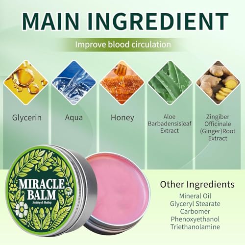 Miracle Balm for Swollen Legs, Veins Soothing, Relaxing & Comfortable, Botanical Formula with Calendula for Back, Hands, Feet and Body-2PCS