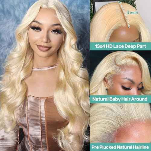 Blonde Wig Human Hair 13X4 613 Lace Front Wig Human Hair 200 Density 613 HD Lace Frontal Wigs Body Wave Lace Front Wigs Human Hair Pre Plucked