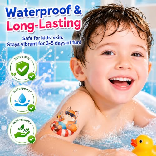 96pc Fox Temporary Tattoos for Kids | Waterproof Party Favors