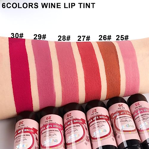 evpct 6-Color Liquid Lip Tint Set Waterproof Long Lasting