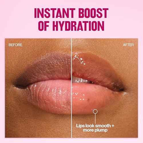 REVLON Super Lustrous Glimmer Lip Oil, Moisturizing & Tinted, Shiny Finish, Made with Plant-Based Squalane, 008 Just Toasty, 0.13 fl oz