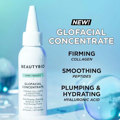 BeautyBio GLOfacial Hydro-Infusion Deep Pore Cleansing + Blue LED Clarifying Set: Tool + Concentrate